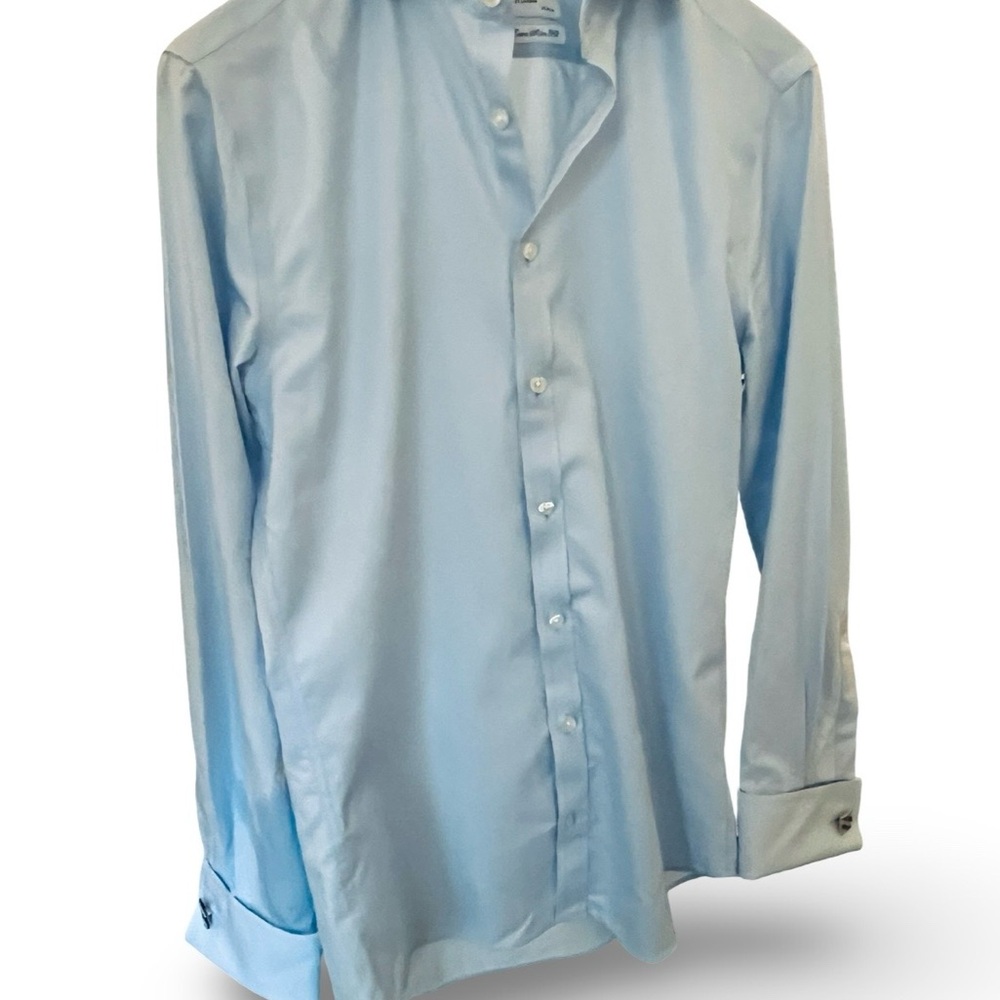 Charles Tyrwhitt Sky Blue Dress Shirt w/ Silver Cufflinks